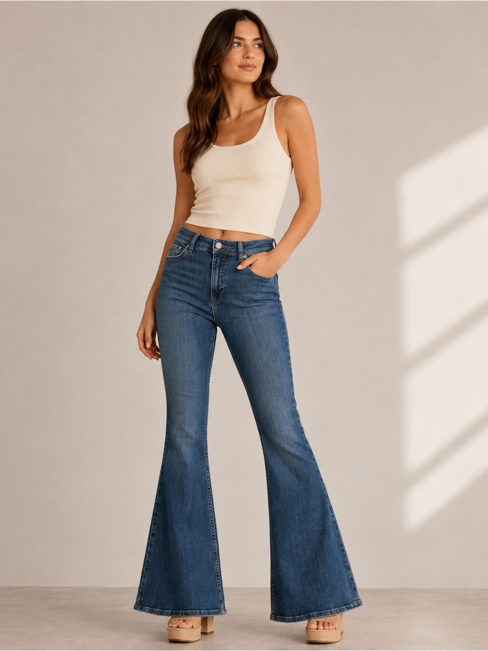 Urban Outfitters BDG High Rise Flare Jeans Indigo Y2K Retro Denim Size 26